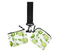 Green Lemon - Portafoglio doppio da donna, porta biglietti da visita, alla moda, con tasca con cerniera, 2 pezzi, Limone verde, 1 size, Casual