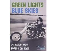 Green lights blue skies