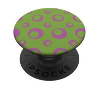 Green Lime Purple Circle Bubble Ring Molecule Pattern PopSockets PopGrip Adesivo