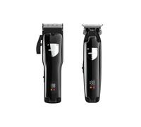 Green Lion Pro Trim Duo - Tagliacapelli 9 in 1, batteria da 2000 mAh e 6800 giri/min, capacità della batteria 1500 mAh e 7200 giri/min, display digitale, custodia per il trasporto, leva conica - nero