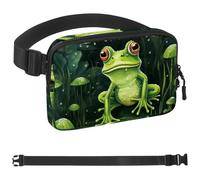 Green Little Frog-1649 - Marsupio da uomo e donna, marsupio con tracolla regolabile, alla moda, borsa a tracolla ovunque, per viaggi all'aperto, corsa, escursionismo, multicolore, Multicolore,