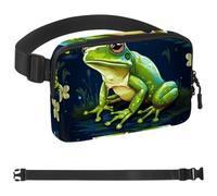 Green Little Frog-1700 - Marsupio da uomo e donna, marsupio con tracolla regolabile, alla moda, borsa a tracolla ovunque, per viaggi all'aperto, corsa, escursionismo, multicolore, Multicolore,