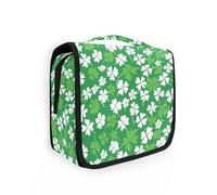 Green Lucky Grass - Kit da toilette da viaggio con gancio per appenderlo, multifunzionale, per cosmetici, palestra
