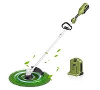 GREEN MACHINE 62V 40.6 CM decespugliatore a batteria, tagliabordi a batteria albero in alluminio, batteria 2,5Ah ric. rapida 4A, brushless alta efficienza, larghezza taglio regolabile 2 velocità