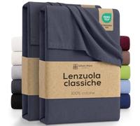 GREEN MARK Lenzuola piatte classiche - Set di 2 lenzuola piatte in 100% cotone, delicate sulla pelle, facili da curare e lavabili in lavatrice ad alte temperature - Grigio Antracite - 240x275 cm