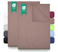 GREEN MARK Lenzuola piatte classiche - Set di 2 lenzuola piatte in 100% cotone, delicate sulla pelle, facili da curare e lavabili in lavatrice ad alte temperature - Sabbia/Beige - 140x200 cm