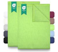 GREEN MARK Lenzuola piatte classiche - Set di 2 lenzuola piatte in 100% cotone, delicate sulla pelle, facili da curare e lavabili in lavatrice ad alte temperature - Verde Mela - 180x275 cm
