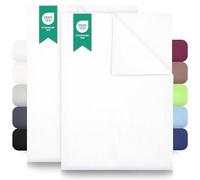 GREEN MARK Set di 2 lenzuola piane - 100% cotone, senza angoli elasticizzati, morbide e facili da lavare - Bianco - 140x200 cm