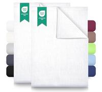 GREEN MARK Textilien Confezione da 2 lenzuoli classici, in 100% cotone, senza elastico, diverse misure e colori, dimensioni: 180 x 275 cm, bianco