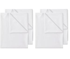 Green Mark Textiles, confezione da 4 lenzuola matrimoniali cotone bianco/biancheria da letto, 250 x 150 cm, colore: bianco, 100% cotone