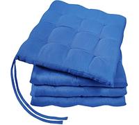 GREEN MARK Textilien Basic - Set di 4 cuscini per sedia per esterni o interni, 40 x 40 cm, colore: blu reale