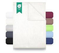 GREEN MARK Textilien lenzuolo piano 100% cotone - Lenzuolo classico senza elastico, morbido sulla pelle, facile da mantenere, lavabile ad alta temperatura - Naturale/Crema - 240 x 275 cm