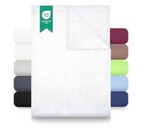 GREEN MARK Textilien lenzuolo piano 100% cotone - Lenzuolo classico senza elastico, morbido sulla pelle, facile da mantenere, lavabile ad alta temperatura - Bianco - 240 x 275 cm