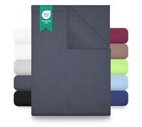 GREEN MARK Textilien lenzuolo piano 100% cotone - Lenzuolo classico senza elastico, morbido sulla pelle, facile da mantenere, lavabile ad alta temperatura - Grigio Antracite - 150 x 250 cm