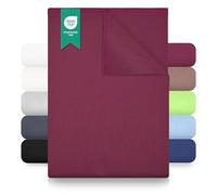 GREEN MARK Textilien lenzuolo piano 100% cotone - Lenzuolo classico senza elastico, morbido sulla pelle, facile da mantenere, lavabile ad alta temperatura - Rosso Bordeaux - 150 x 250 cm