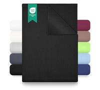 GREEN MARK Textilien lenzuolo piano 100% cotone - Lenzuolo classico senza elastico, morbido sulla pelle, facile da mantenere, lavabile ad alta temperatura - Nero - 180 x 275 cm