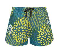 Green Medallion Women's Lounge Shorts Pajama Bottoms Yoga Sports Elastic Waist Drawstring,XL