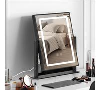 GREEN MORE Specchio cosmetico con illuminazione, specchio da trucco illuminato con piano del tavolo e 3 modalità dimmerabili, controllo touchscreen, specchio cosmetico quadrato