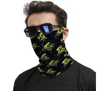 Green Motorcycle Rider Print Scaldacollo Elastico Headwrap Elegante Sciarpa A Mezza Faccia per Outdoor Escursionismo Antiscivolo Fascia per Capelli