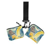 Green Mountains Orange River Donne Casi di Carta Cambiamento Titolare Mini Moda Cerniera Cash Coin Purse con Cinturino da Polso per il Lavoro 2 Pz billetera de mujer para tarjetas, Montagne verdi