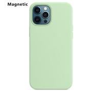 (Green, Multicolor) For iPhone 12 Pro Max Compatible with MagSafe Liquid Silicone Phone Back Cover (No Logo) - Dark Purp