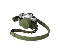 (Green, Multicolor) For Olympus OM-5 Leather Camera Case Half Body Cover with Lens Cap and Shoulder Strap - Khaki