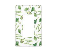 Green Onions - Placca da parete a forma di asparagi, 1 gang da parete, dimensioni standard 11,2 x 6,9 cm, copertura decorativa per interruttore della luce, in policarbonato termoplastico