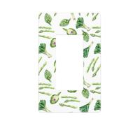 Green Onions - Placca da parete per asparagi, 1 gang senza viti, dimensioni standard 11,7 x 7,1 cm, copertura decorativa per interruttore della luce, in policarbonato termoplastico