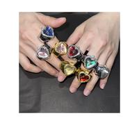 (Green, pack-1) Heart Shaped Ring Watch for Women Men Gold Silver Stainless Steel Case Quartz Movement Real Clock