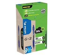Pilot Greenpack G-2 Gel, 0.7mm, Blue, 12 Pens and 12 Refills, WLT556183