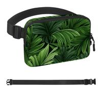 Green Palm Leaves-747 - Marsupio unisex alla moda, sportivo, sottile, alla moda, per jogging, escursionismo, donna, uomo, multicolore, 4 x 23 x 15 cm, Multicolore, 1.5x9.0x5.9in/4x23x15cm