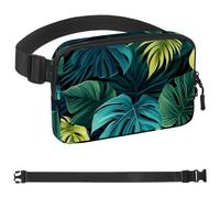 Green Palm Leaves-762 - Marsupio unisex alla moda, borsa a tracolla sportiva sottile, alla moda, per jogging, escursionismo, escursionismo, donna, uomo, multicolore, 4 x 23 x 15 cm, Multicolore,