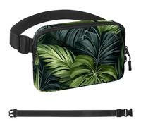 Green Palm Leaves-769 - Marsupio a tracolla per uomo e donna, borsa da cintura per viaggi, casual, passeggiate, corsa, escursionismo, ciclismo, multicolore, 4 x 23 x 15 cm, Multicolore,