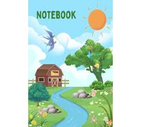Green Pastures Composition Book: A 100-page wide ruled composition book featuring a serene countryside cover