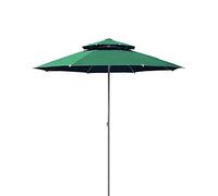 Green Patio Umbrella Dark Color Outdoor Double Market Table Umbrellas for Deck/Garden Sunshade with Vent And Crank