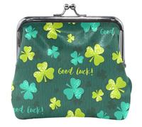Green Patricks Day Shamrock - Portafoglio in pelle con fibbia per cambio denaro, per ragazze, trifoglio del giorno dei patrizi verde, UNITALLA Classic, trifoglio del giorno dei patrizi verde, UNITALLA