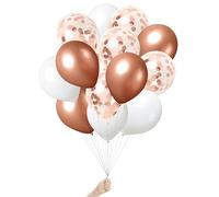 Green Paw Products - 25 Palloncini Oro Rosa e Coriandoli - Palloncini per Feste - Ecologici e Biodegradabili - 100% Lattice Naturale