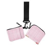 Green Peach Checkered Buffalo Portafogli da donna porta carte Mini Fashion Zipper borsa portafoglio con portachiavi per uso quotidiano 2 pezzi, Bufalo verde a scacchi pesca, 1 size, Casual
