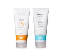 Green People Edelweiss SPF15 Crema Solare e Doposole - Naturale, Biologica con Acceleratore di Abbronzatura - Non Comedogenica, Sicura per la Barriera Corallina - 2x200ml