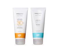 Green People Crema Solare Senza Profumo SPF30 & Doposole - Protezione Solare Naturale e Biologica per Pelli Sensibili - Non Grassa, Sicura per i Reef - 2x200ml