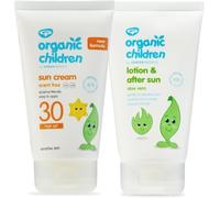 Green People Crema Solare SPF30 + Doposole per Bambini Biologico, 2x150ml