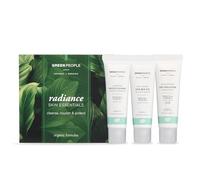 Green People - Set Essenziali Per La Pelle Radiante - Routine Naturale e Biologica in 3 Passi - Regalo per la Cura della Pelle - Vegano, 3 x 30 ml