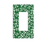Green pi Symbol Print Wall Plate Covers, 1- Gang Piastre da parete senza viti Dimensioni standard 11,7 x 7,1 cm, copertura decorativa per interruttore della luce, in policarbonato termoplastico