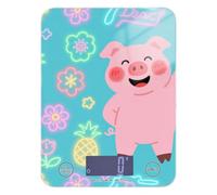 Green Pig - Bilancia portatile per alimenti a forma di ananas, per dieta, 5 kg/5 g, piccola bilancia da cucina in grammi, con 4 unità per dimagrire in forno e cucinare (batterie non incluse)