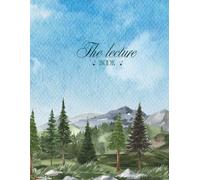 Green Pine Forest & Mountain Scenery Notebook: Blue Sky Watercolor Landscape for Notes & Office, Peaceful Nature Notebook for Men, Women, Students, [8.5" x 11", 116 Pages]