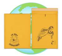 Green Planet Packing Buste imbottite compostabili al 100% A4 A5 A6, buste a bolle ecologiche, confezione da 50 pezzi, oro