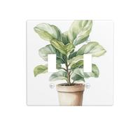 Green Plants - Placca di copertura per luce da parete, motivo acquerello semplice, doppia banda, dimensioni standard, 11,4 x 11,4 cm