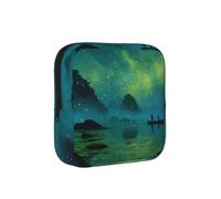 Green River - Borsa compatta per assorbenti da donna, con bandiera americana, portatile ed elegante, con cerniera per il trasporto quotidiano