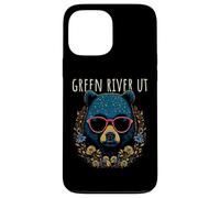 Green River Utah USA orso indossa occhiali da sole design fiori Custodia per iPhone 13 Pro Max