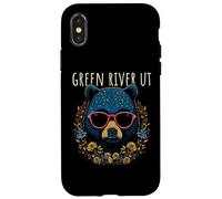 Green River Utah USA orso indossa occhiali da sole design fiori Custodia per iPhone X/XS